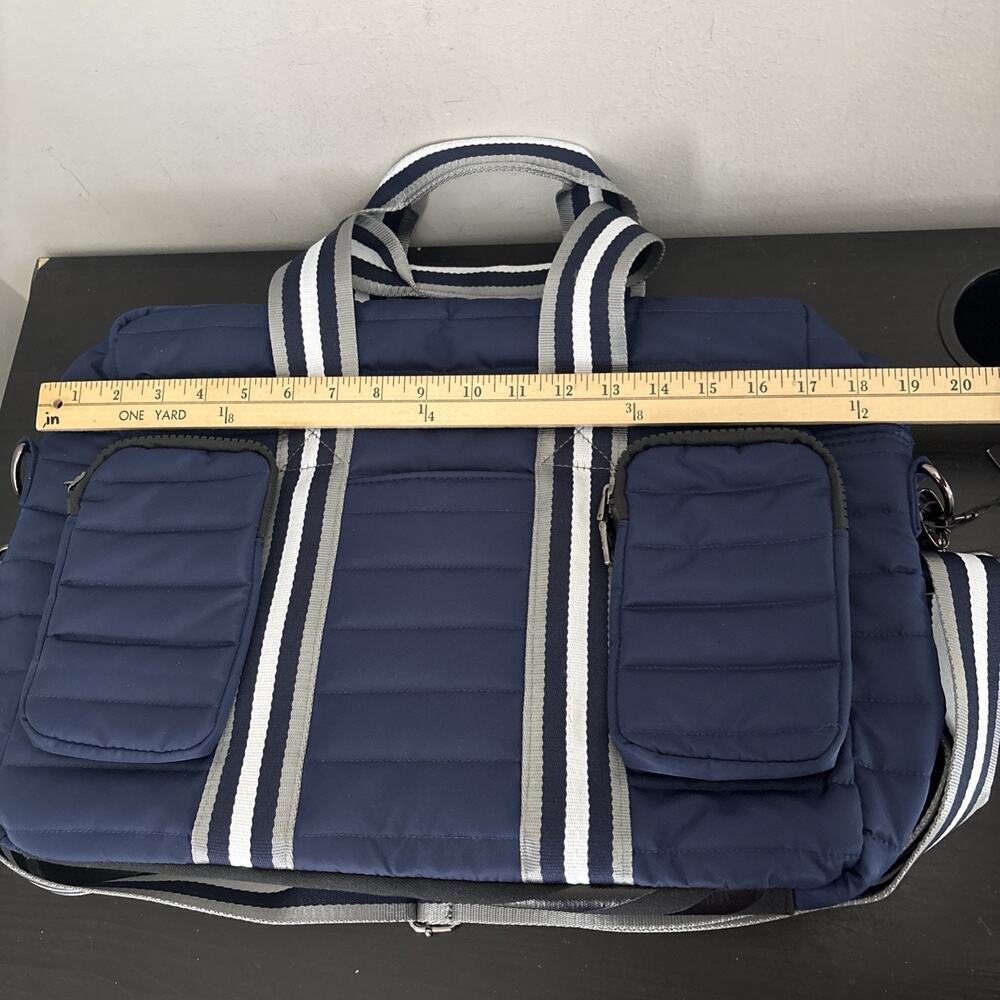 Think Royln The Highlander Duffel Bag w/ Trolly Sleeve Navy Blue NEW With Tags - Picture 8 of 9